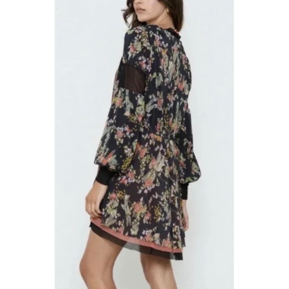 HAH Hot As Hell Reversible Floral Mesh Robe Tunic Black Medium